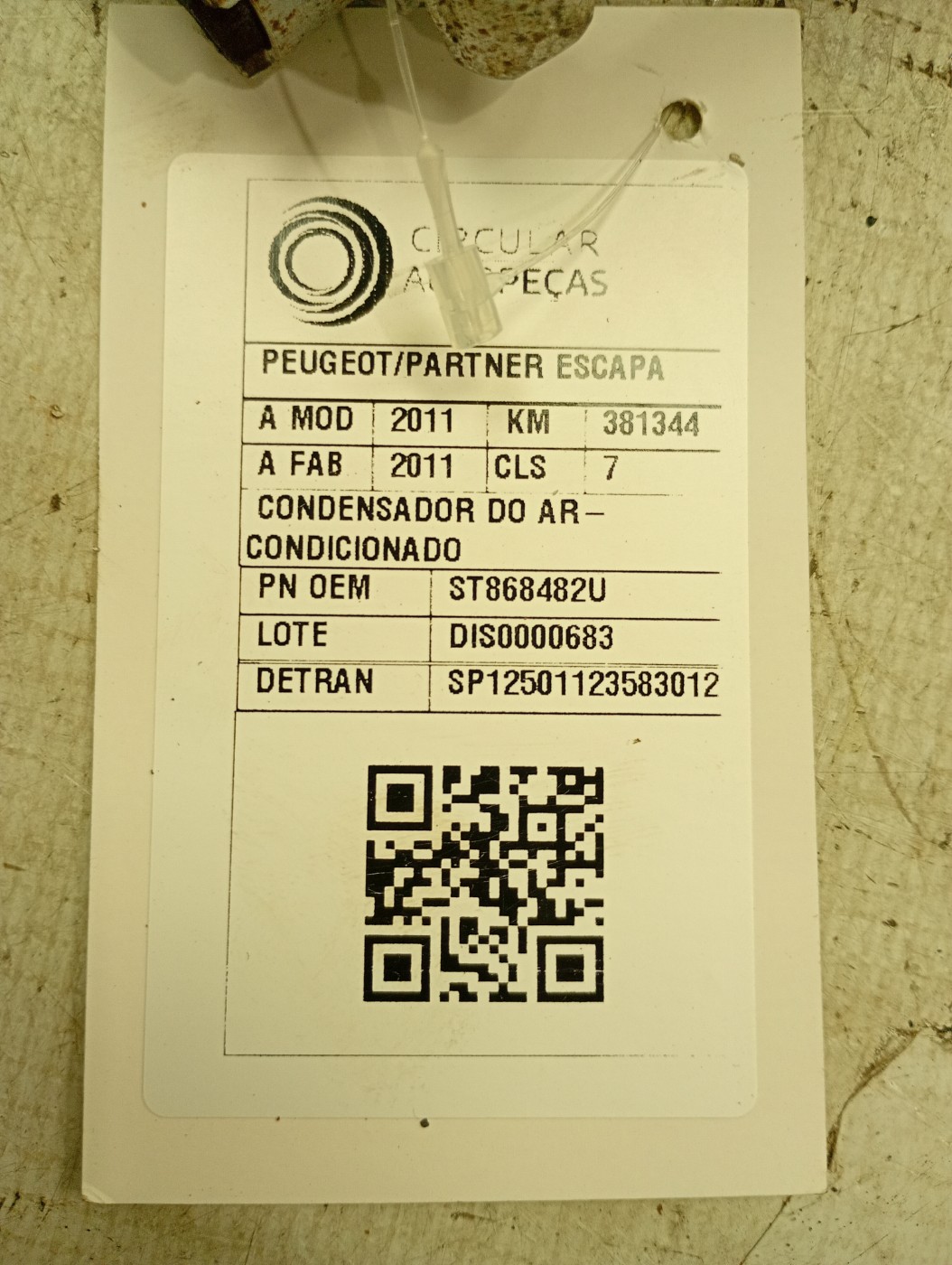 CONDENSADOR AR-CONDICIONADO PEUGEOT PARTNER ESCAP 1.6 2011 - 868482U - 