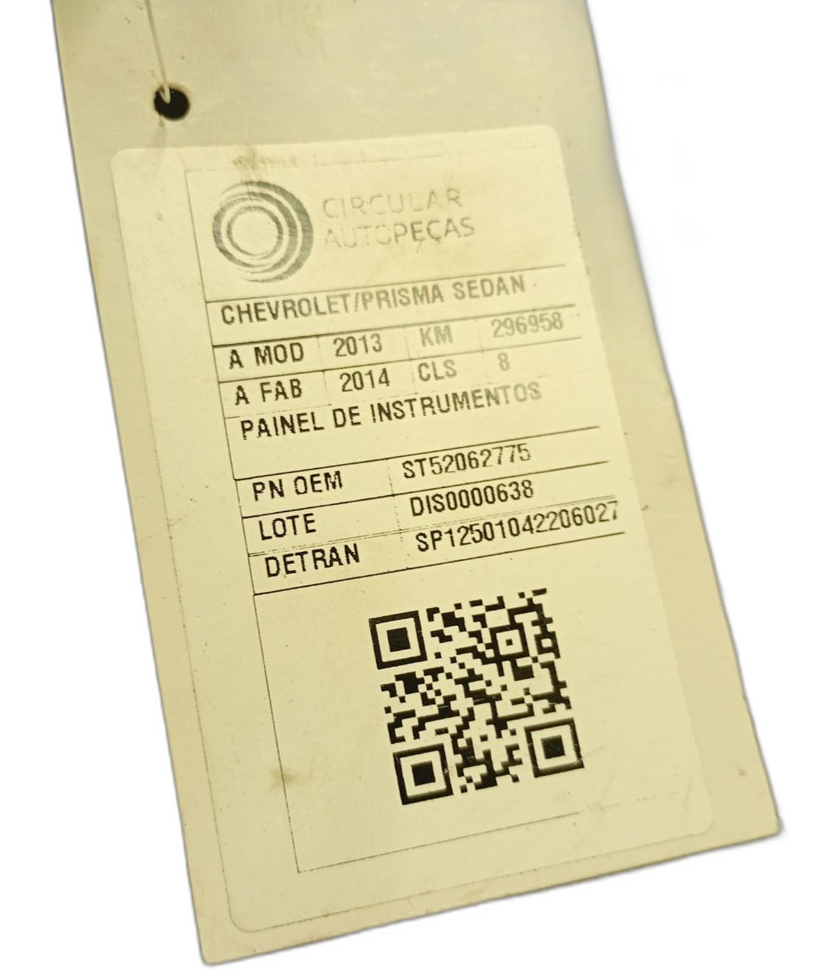 PAINEL INSTRUMENTOS CHEVROLET PRISMA SED. LT 1.0 8V 13/14 - 52062775 - 