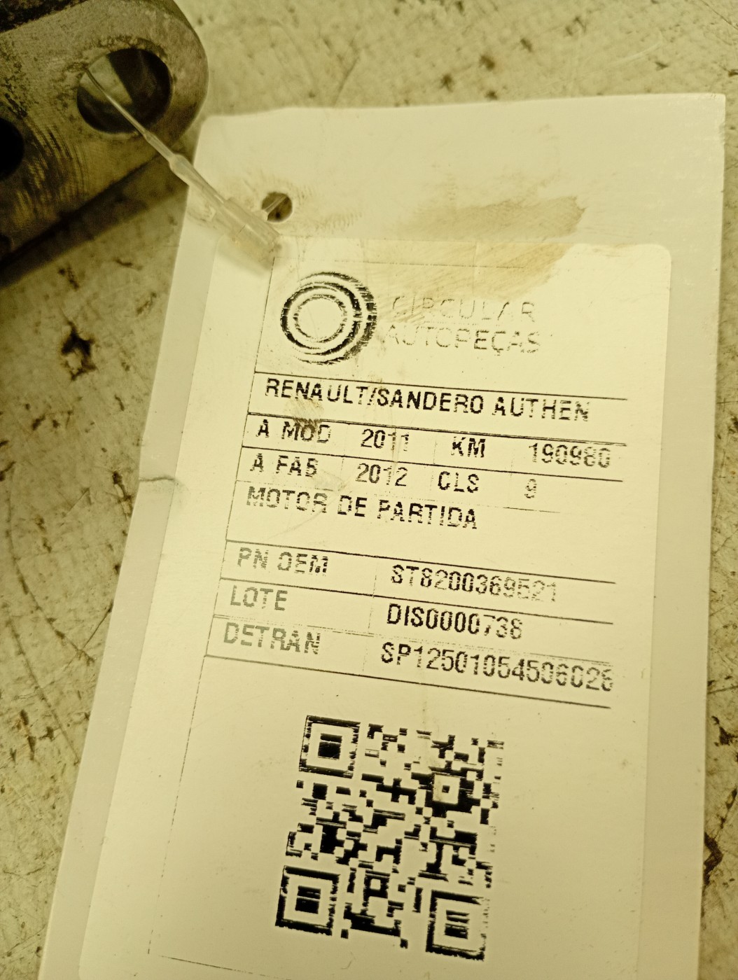 Motor Arranque Ts8e6 / D7e39 - 8200369521 - Kangoo, Sandero, Clio