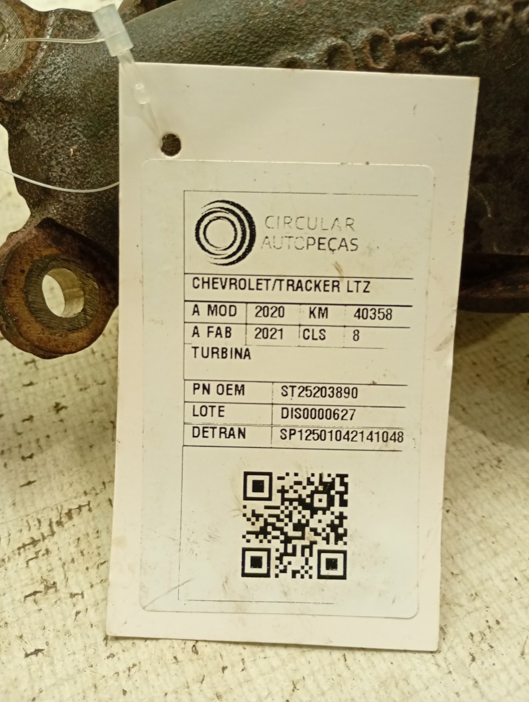 TURBOCOMPRESSOR TURBINA CHEVROLET TRACKER PREMIER 1.2 23/24 - 25203890 - 