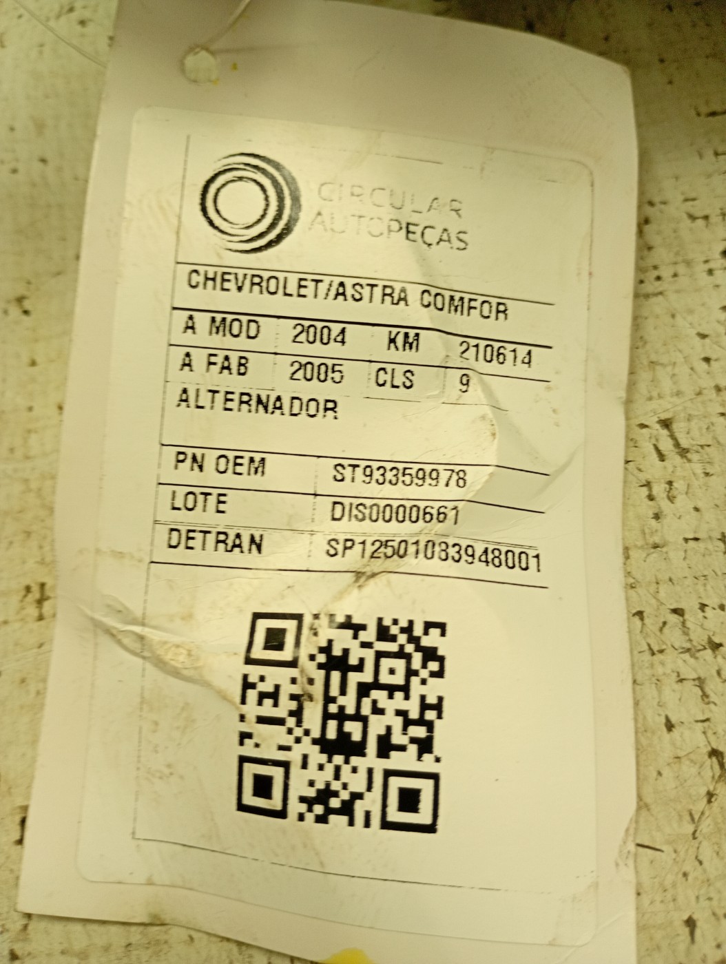 ALTERNADOR CHEVROLET CELTA LIFE/ LS 1.0 MPFI 8V FLEX 2011/12 - 93359978 - 