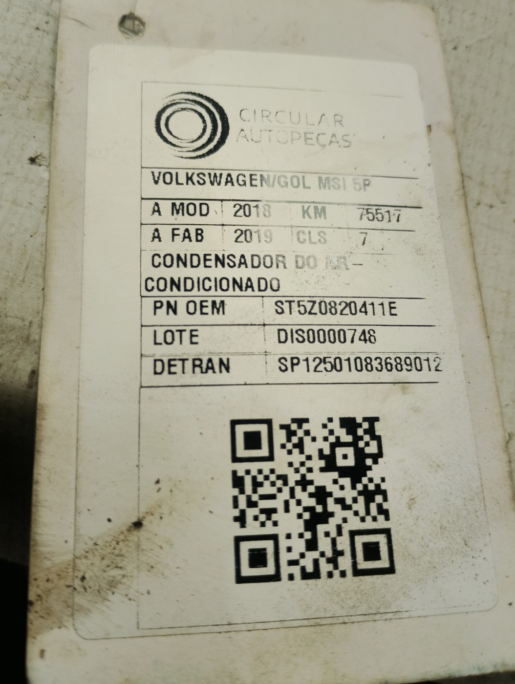 Condensador Ar Condicionado - 5Z0820411E - Gol, SpaceFox, Polo