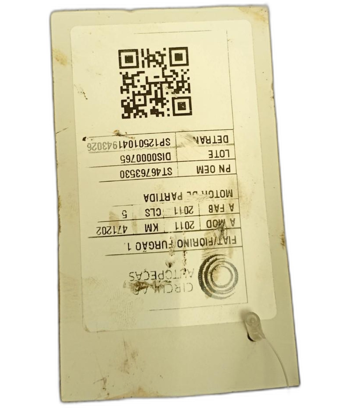 MOTOR PARTIDA FIAT FIORINO FURG. FIRE/1.3 F.FLEX 2007/08 - ST46763530 - 