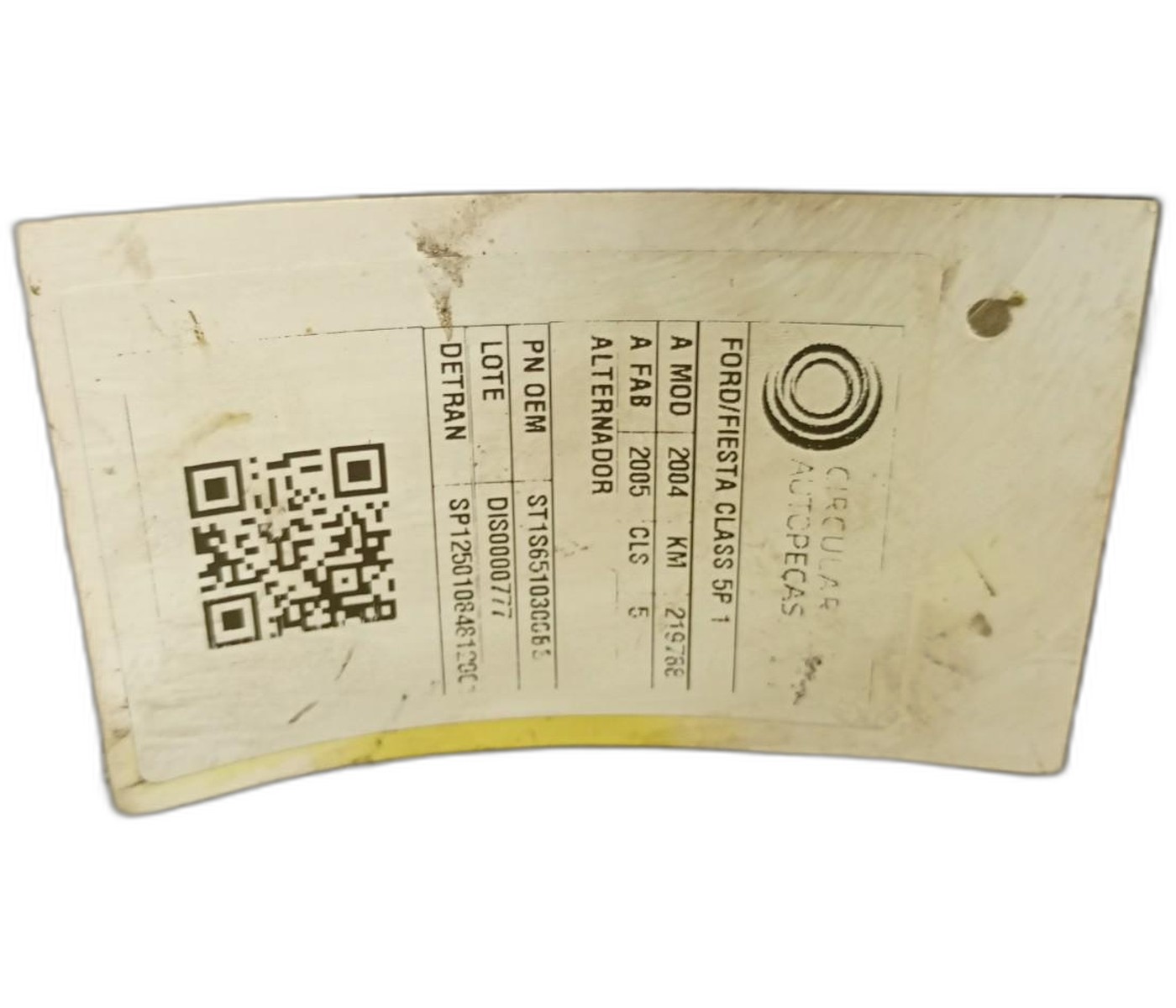 ALTERNADOR FORD FIESTA 1.6 8V FLEX/CLASS 1.6 2004/2005 - 1S6510300BB - 