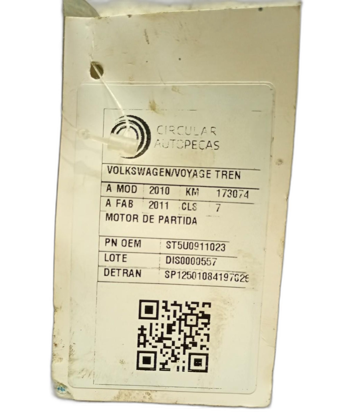 MOTOR PARTIDA VOLKSWAGEN GOL CITY TREND 1.0 MI 2012/13 - ST5U0911023 - 