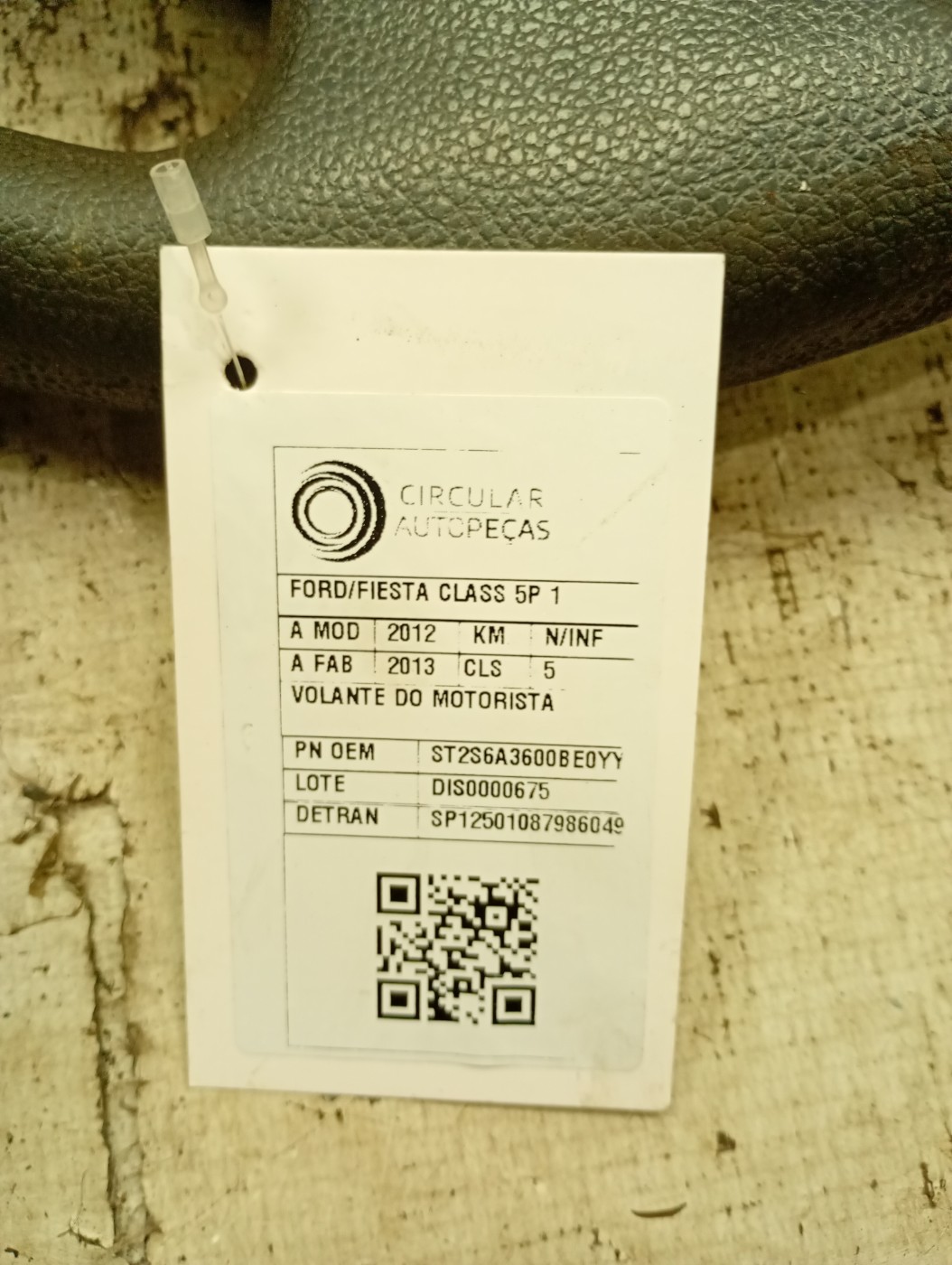 VOLANTE FORD FIESTA SEDAN 1.6 8V FLEX 2005/2006 - ST2S6A3600BE0YY - 