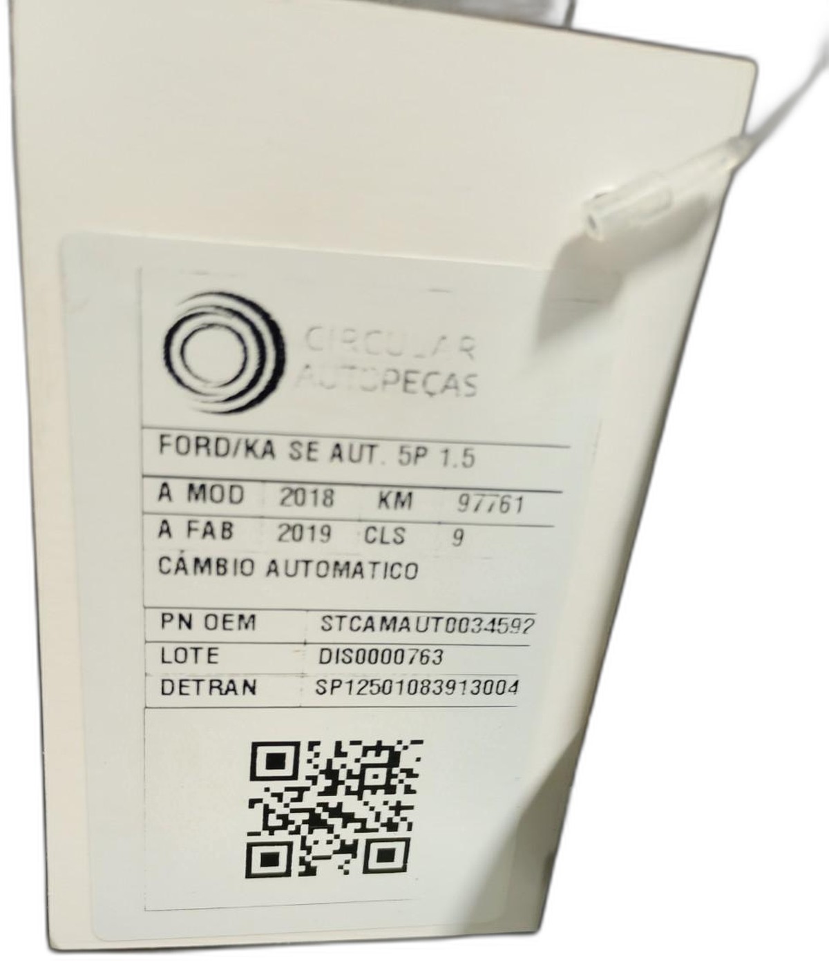 CÂMBIO AUTOMATICO FORD KA 1.5 SE 12V FLEX 5P 2018/2019 - STCAMAUT0034592 - 