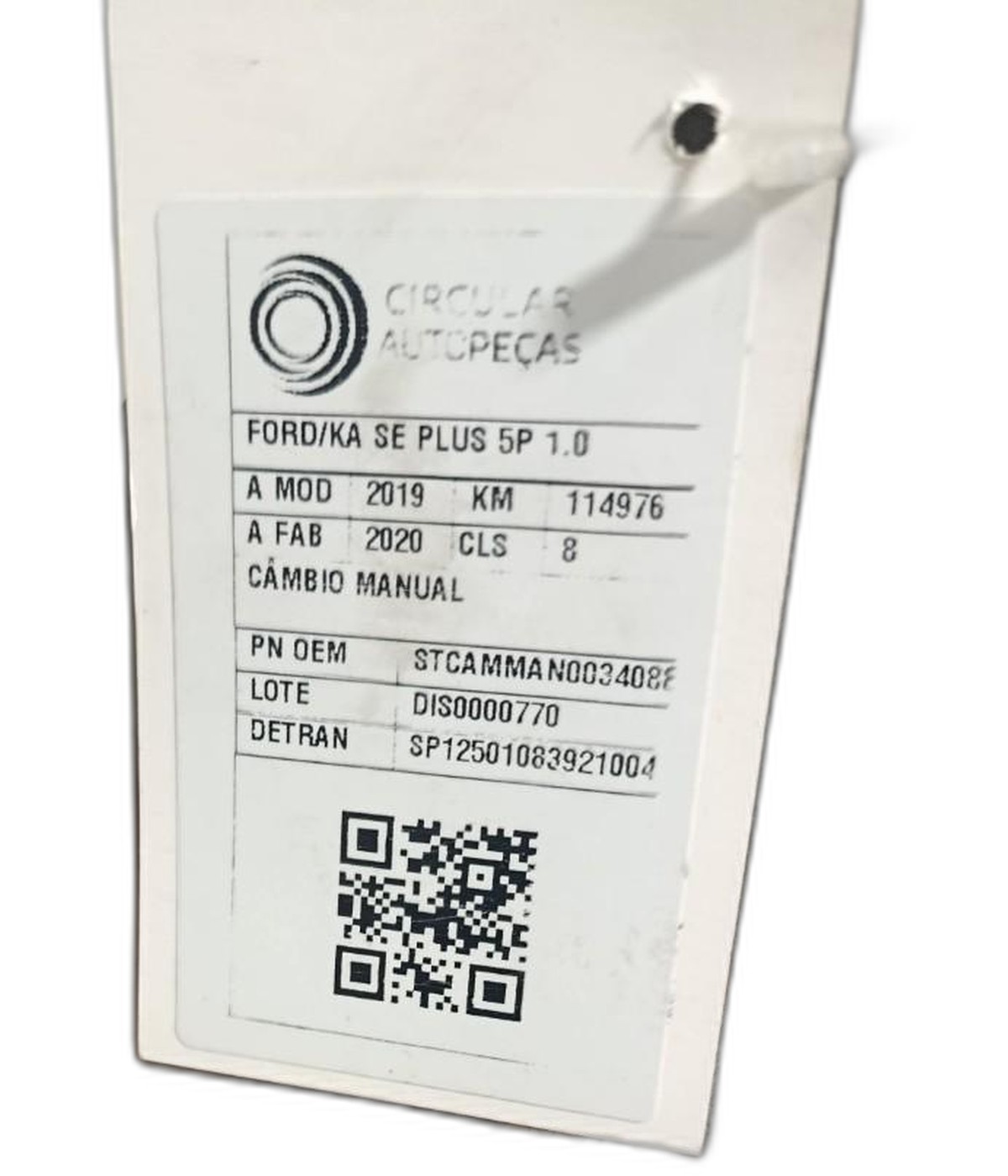 CÂMBIO MANUAL FORD KA 1.0 SE/SE PLUS TIVCT FLEX 2019/2020 - STCAMMAN0034088 - 