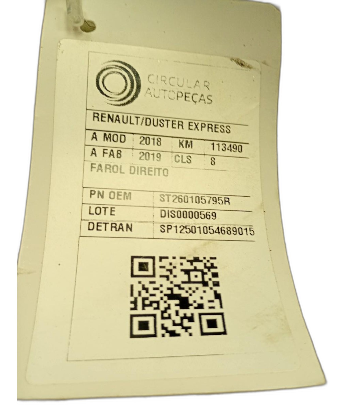 APARELHO SINALIZACAO FAROL HALOGENIO - 260105795R - 