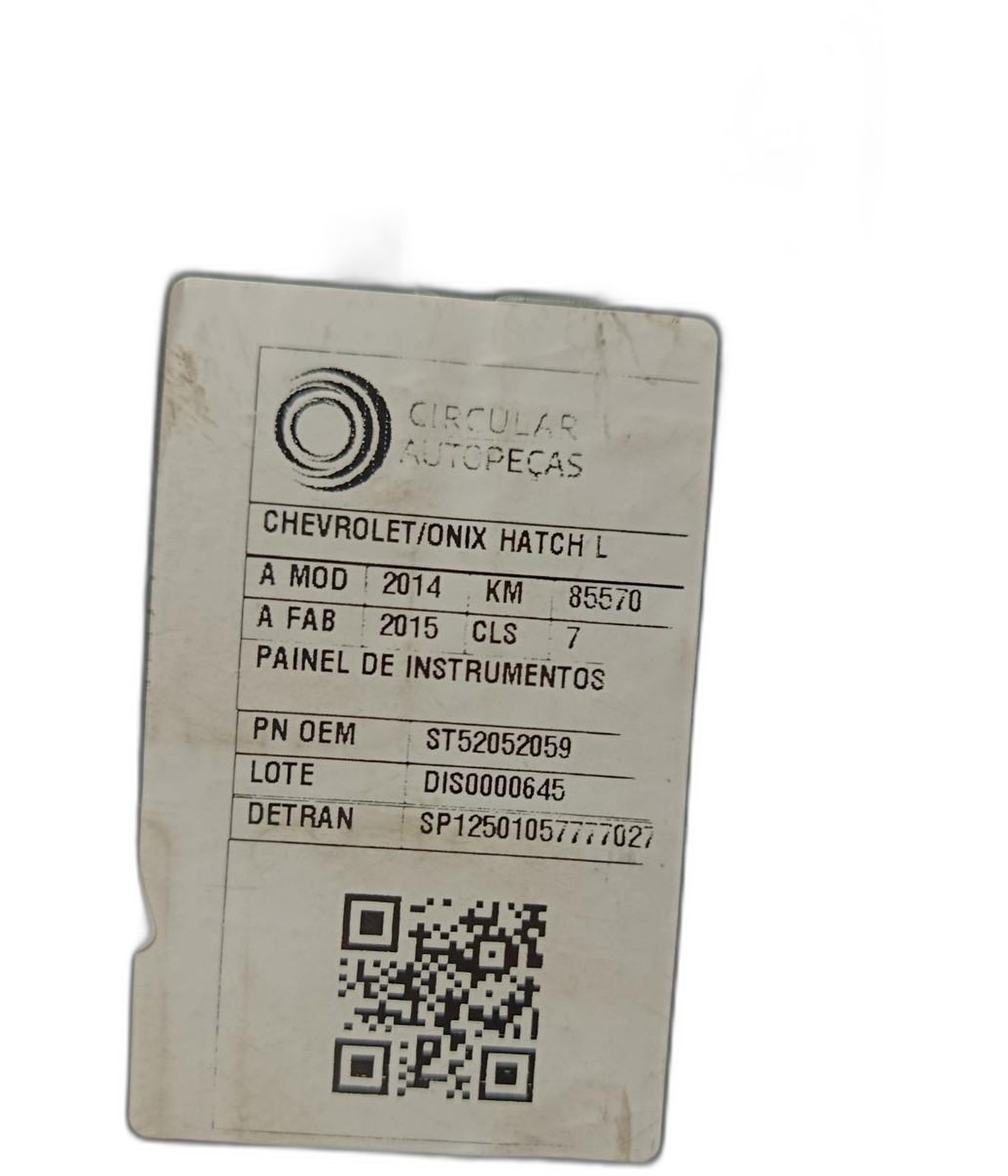 PAINEL INSTRUMENTOS CHEVROLET ONIX HATCH LT 1.4 2014/15 - 52052059 - 
