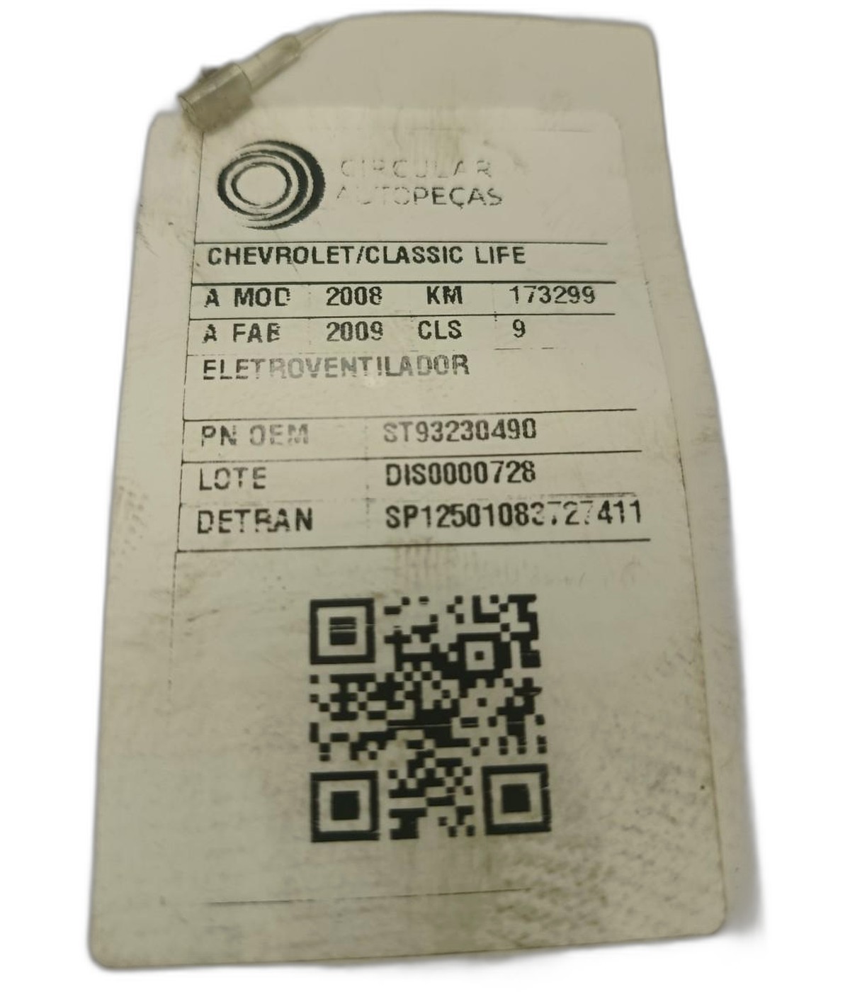ELETROVENTILADOR CHEVROLET CLASSIC LIFE 1.0 VHC 2007/08 - 93230490 - 