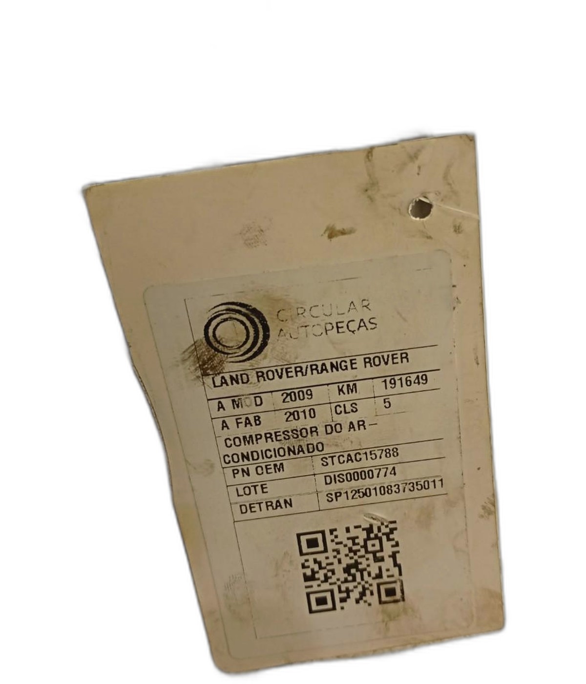 COMPRESSOR AR-CONDICIONADO RANGE ROVER SPORT SE 2009/10 - CAC15788 - 