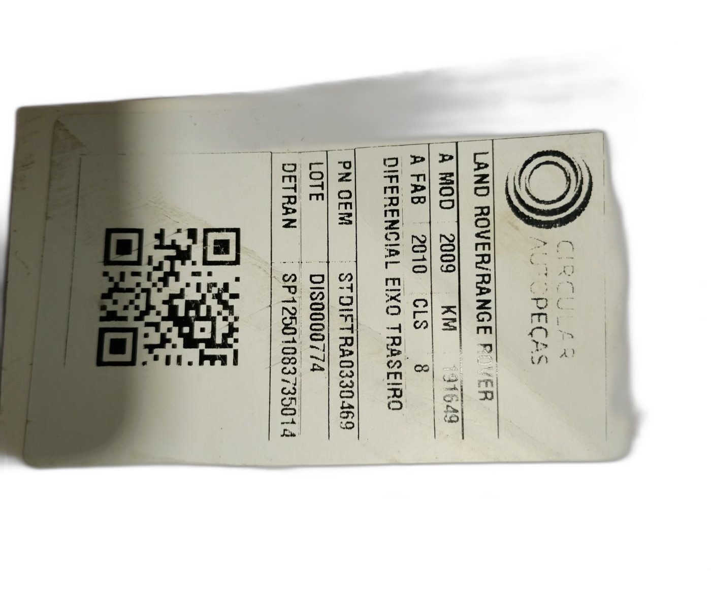 DIFERENCIAL EIXO TRASEIRO RANGE ROVER SPORT SE 3.6 2009/10 - DIFTRA0330469 - 