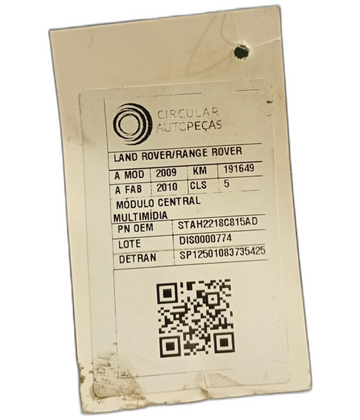 MÓDULO CENTRAL MULTIMÍDIA LAND ROVER RANGE ROVER SPOR 3.6 10 - STAH2218C815AD - 