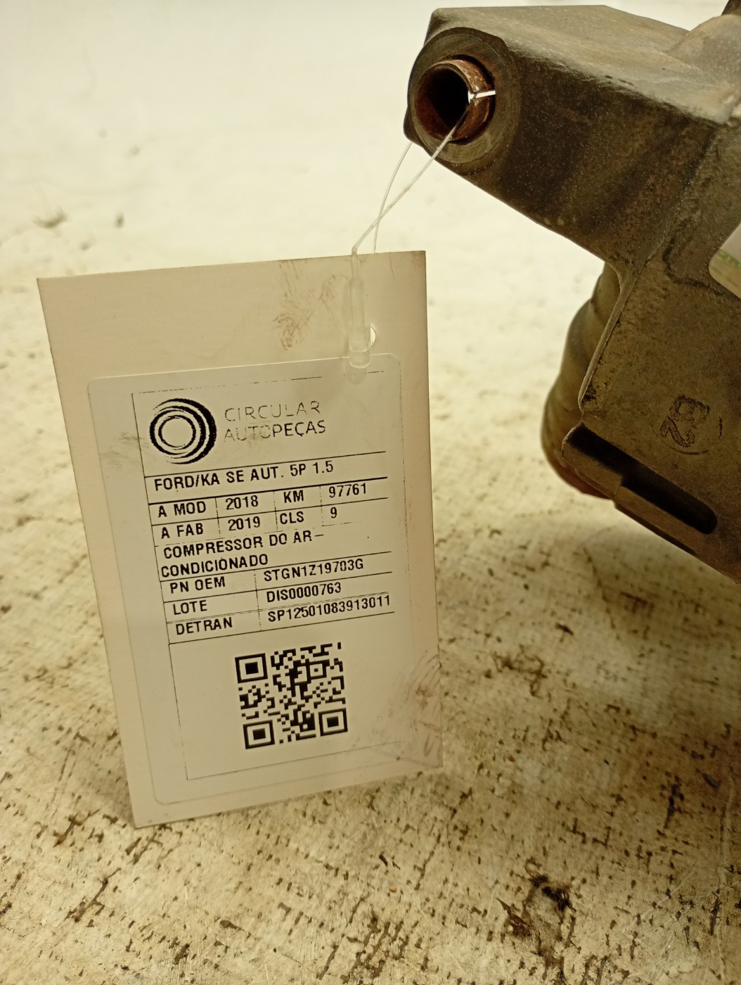 Compressor Ar Condicionado Ka 1.0 3cc 12v 2015 2016 a 2021 - STGN1Z19703G - 
