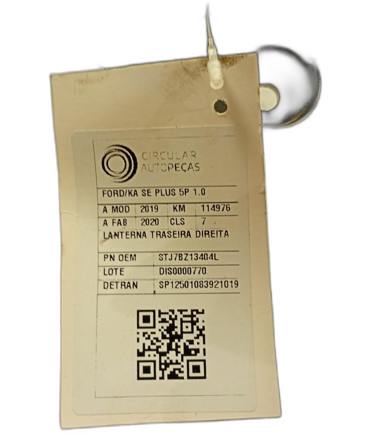 Lanterna Traseira Direita Ka Hatch 2019 2020 a 2021 - STJ7BZ13404L - 