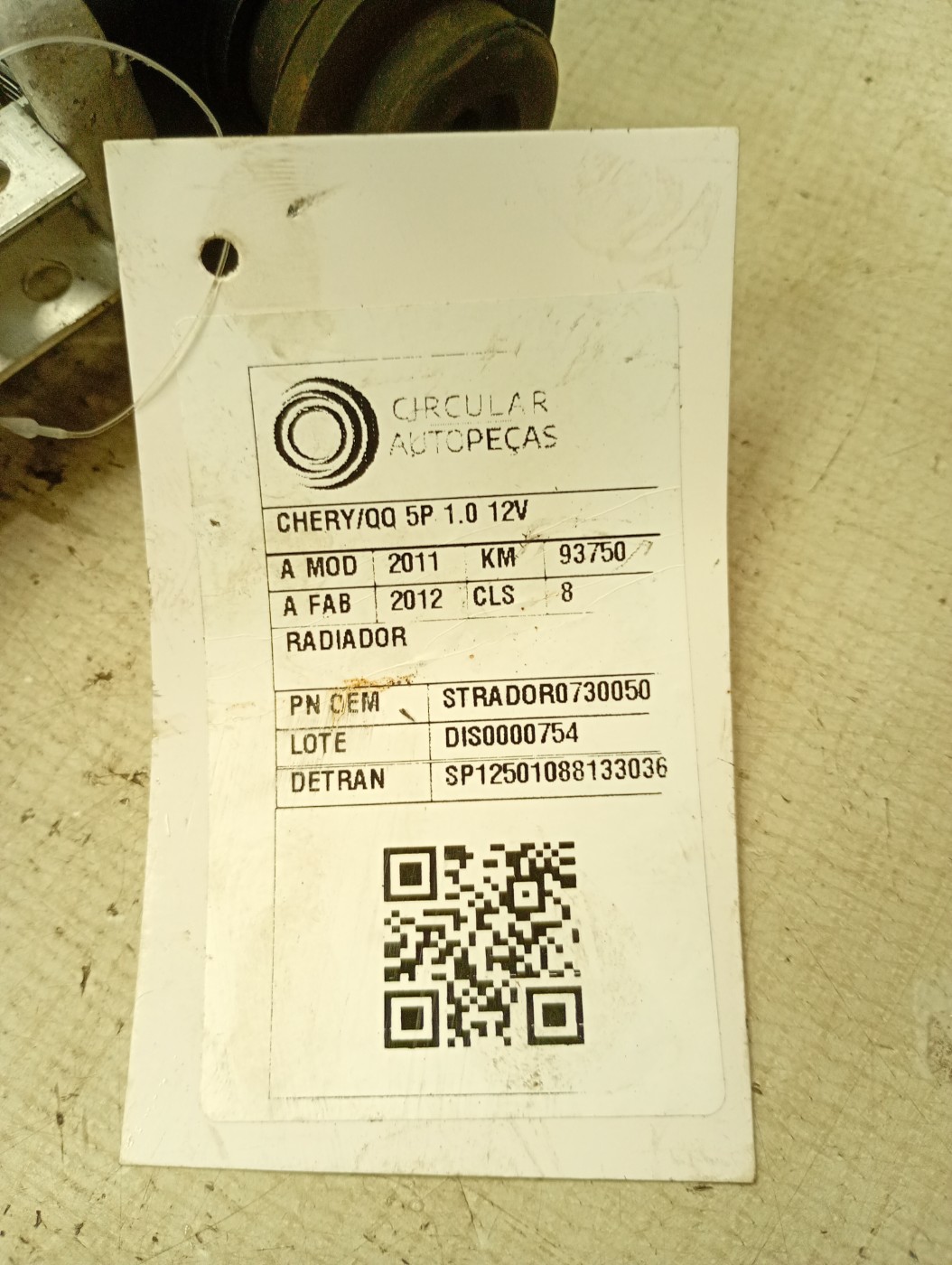 RADIADOR CHERY QQ 1.1 2011/2012 - RADOR0730050 - 