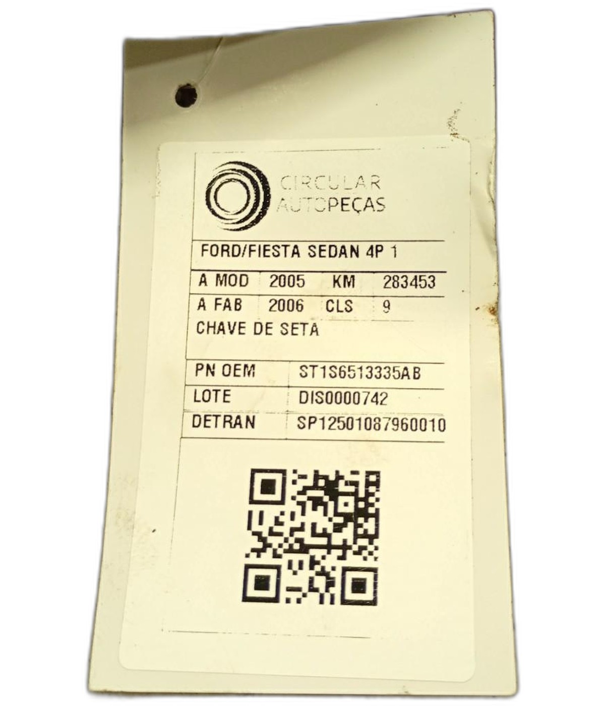 CHAVE SETA FORD ORIGINAL - 1S6513335AB - 