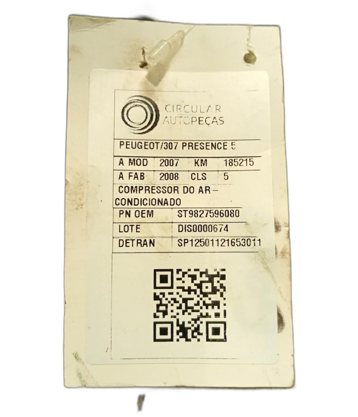 Compressor Ar 208 2008 C3 C4 307 1.5 1.6 2.0 2007/25 CSensor - ST9827596080 - 