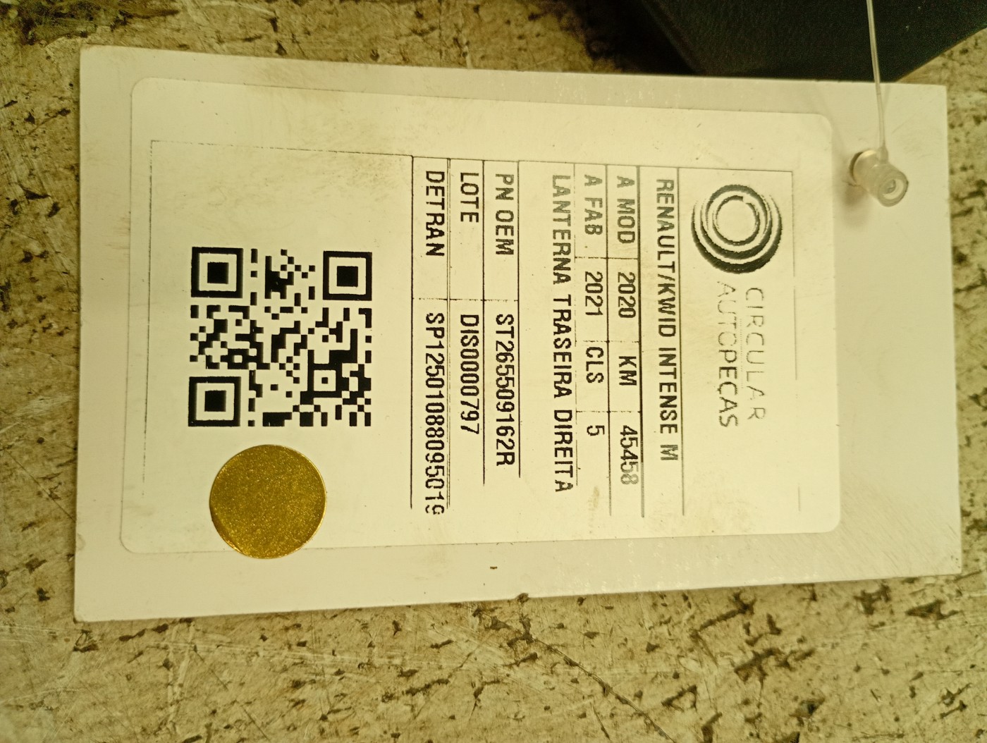 Lanterna Traseira Direita Kwid 2018 2019 2020 a 2025 S/ Led - ST265509162R - 