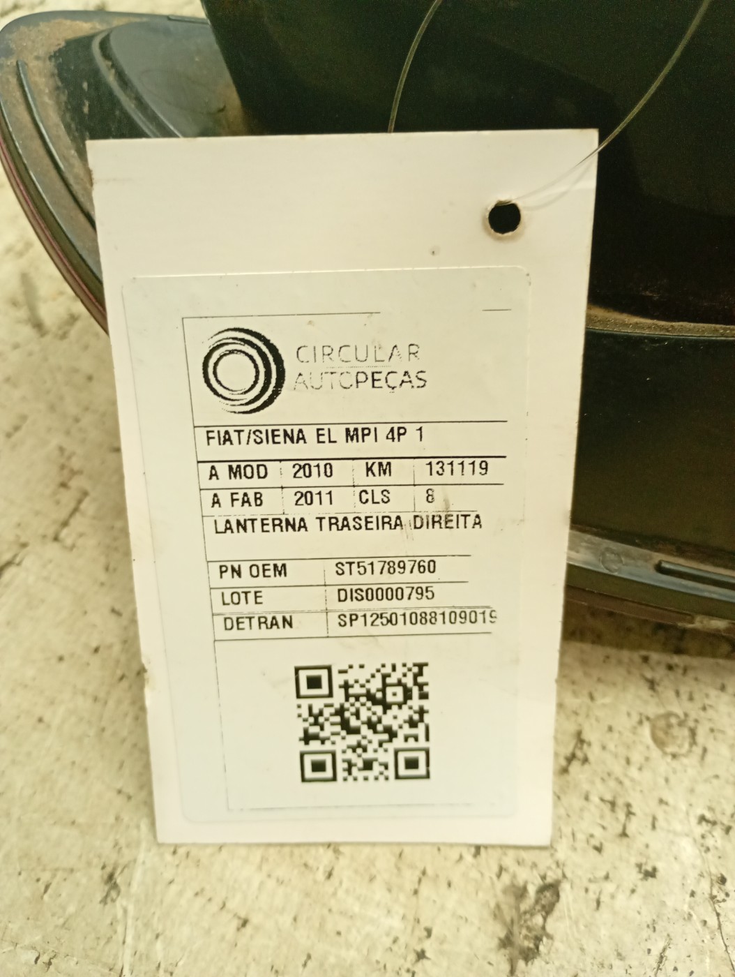 Lanterna Traseira Direita Fiat Siena 2008/16 - ST51789760 - 