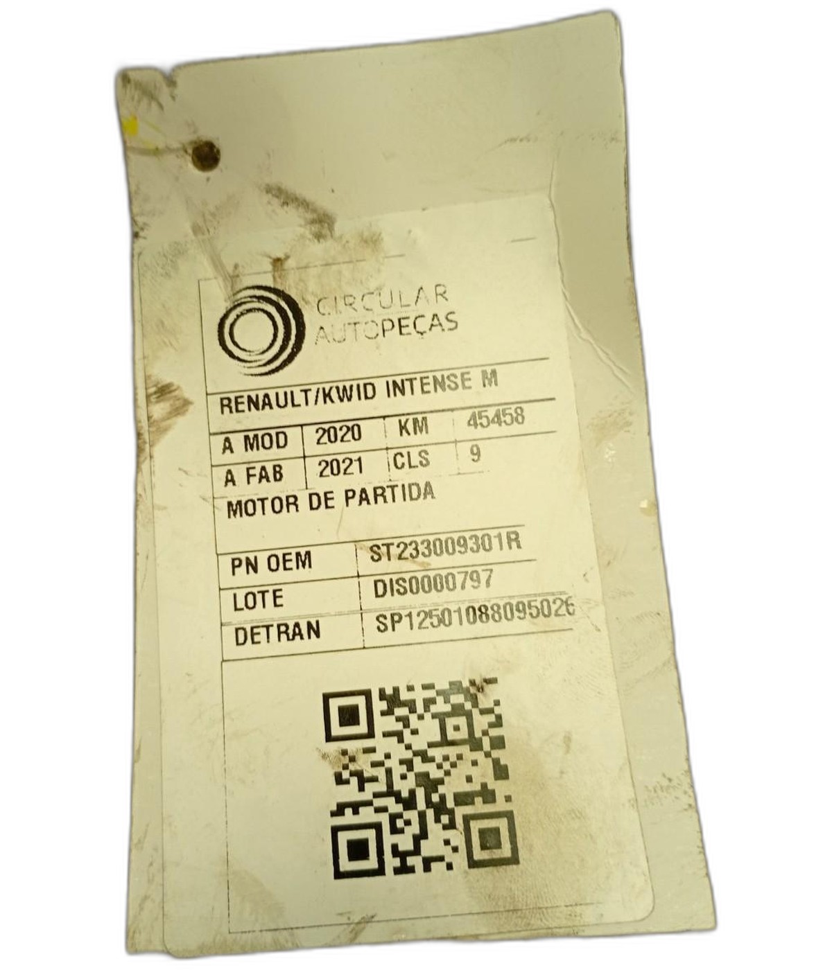 MOTOR ARRANQUE USO EM VE - 233009301R - 