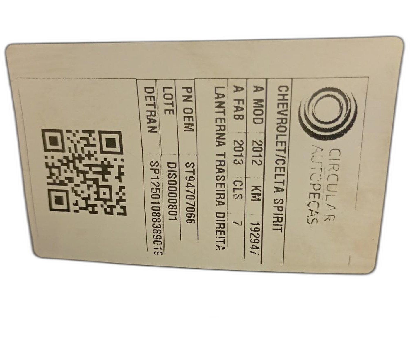 Lanterna Traseira Direita Chevrolet Celta 2007 a 2015 - ST94707066 - 
