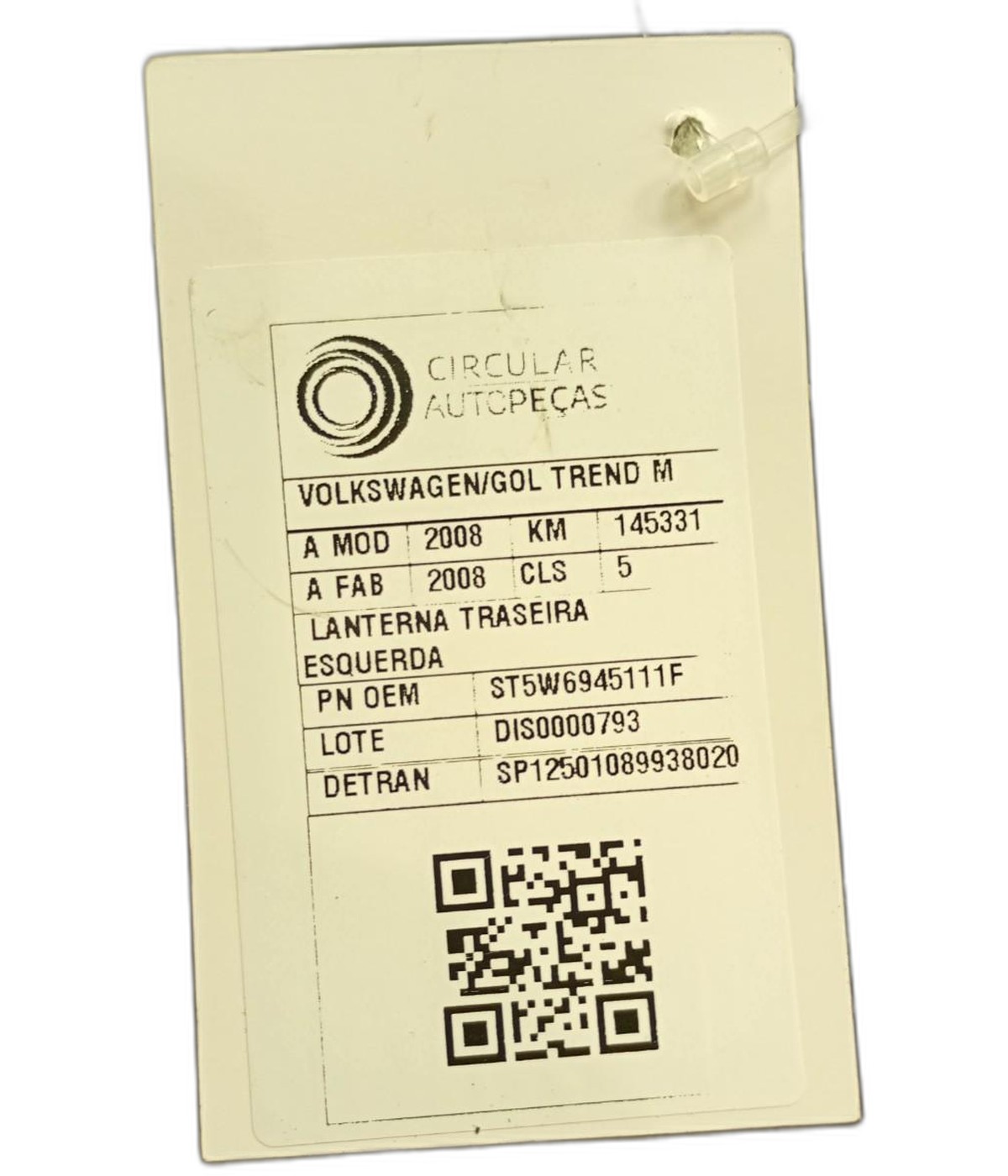 Lanterna Traseira Esquerda Volkswagen Gol G4 - ST5W6945111F - 