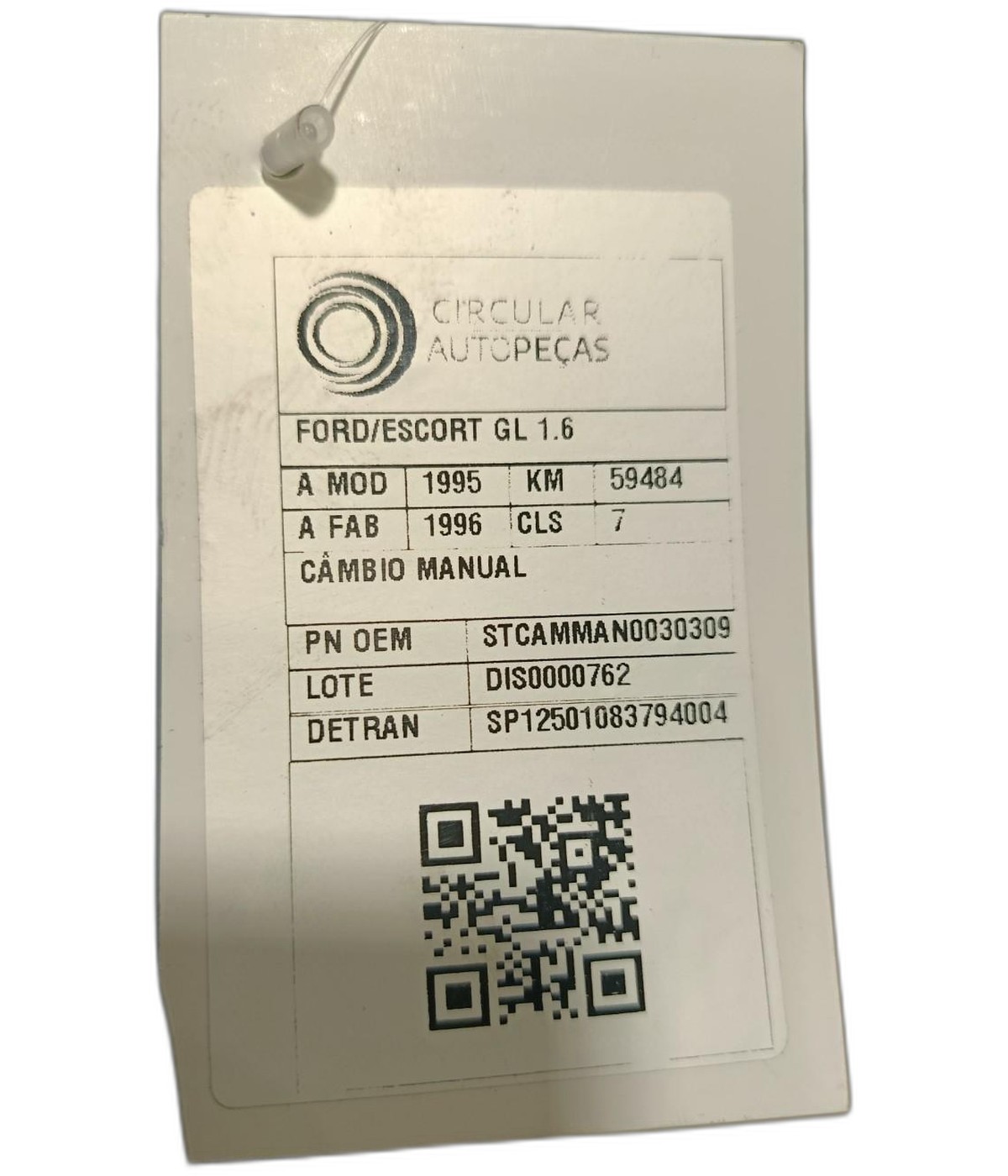 CÂMBIO MANUAL FORD ESCORT GL 1.6I 1995/1996 - STCAMMAN0030309 - 