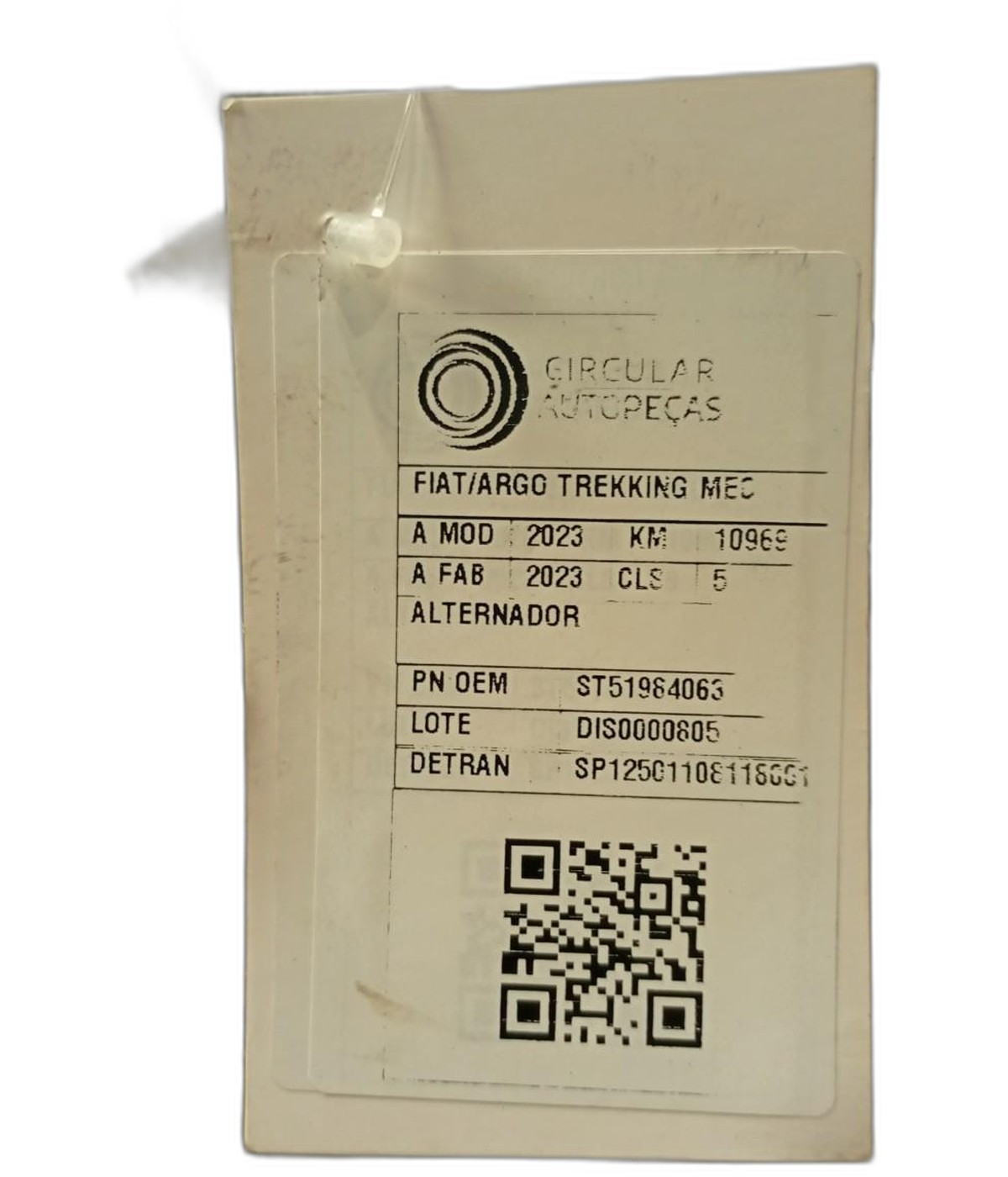 ALTERNADOR FIAT ARGO TREKKING 1.3 8V FLEX 2023 - ST51984063 - 