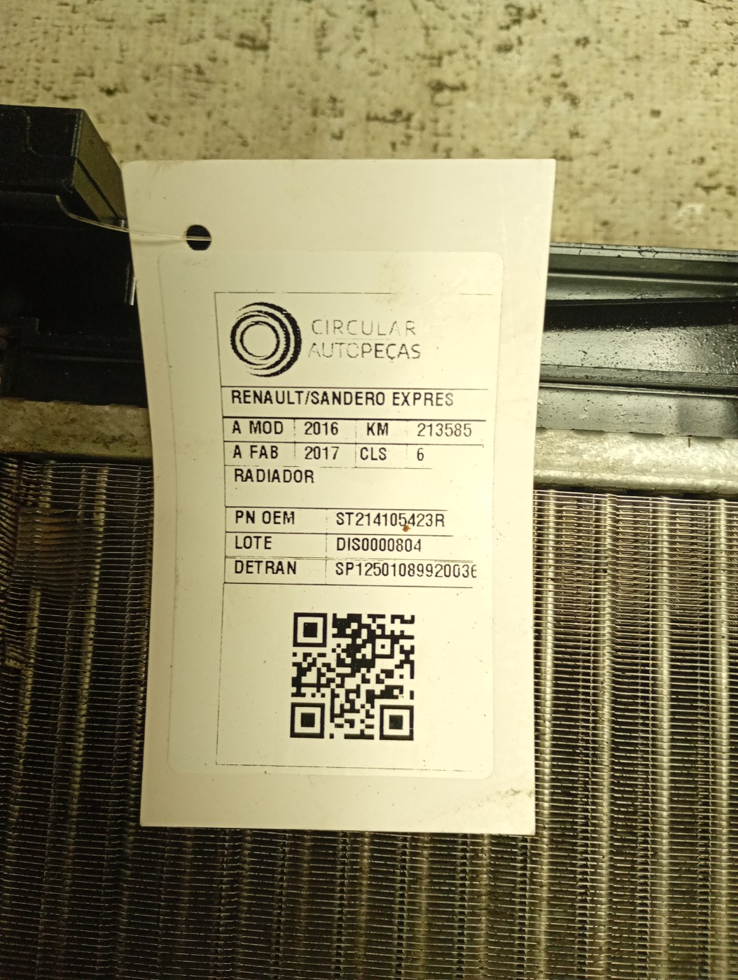 RADIADOR RENAULT SANDERO EXPRESSION H-POWER 1.0 2016/2017 - ST214105423R - 
