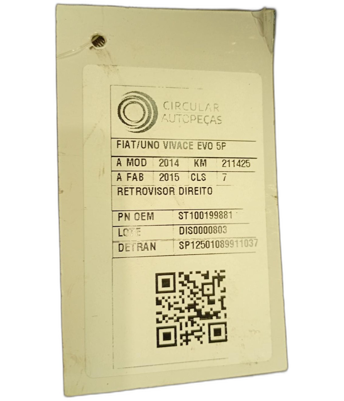 Retrovisor Esquerdo Uno Flex 04/13 4P S/ Controle - ST100199886 - 