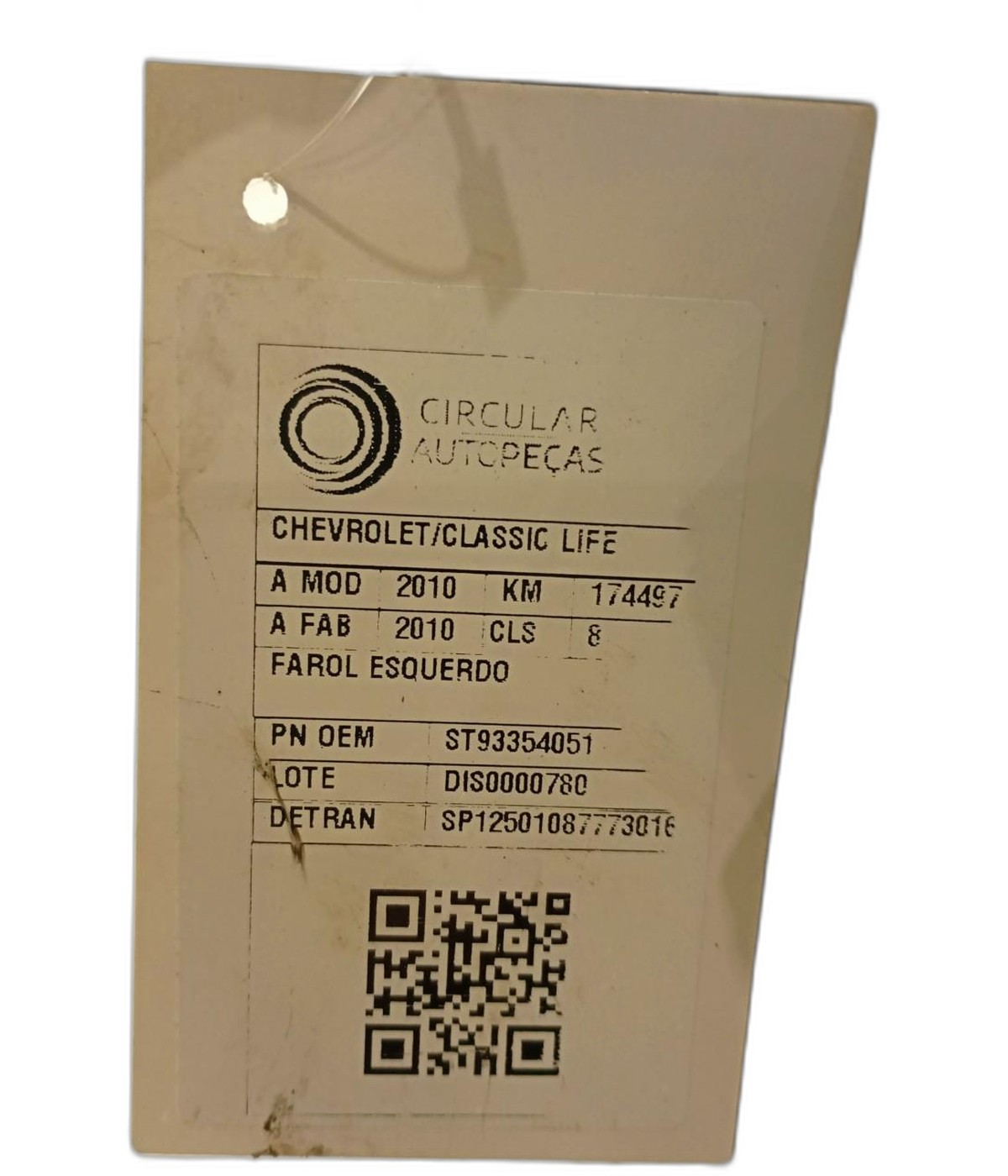 FAROL ESQUERDO CHEVROLET CLASSIC LIFE/LS 2010/2010 - ST93354051 - 