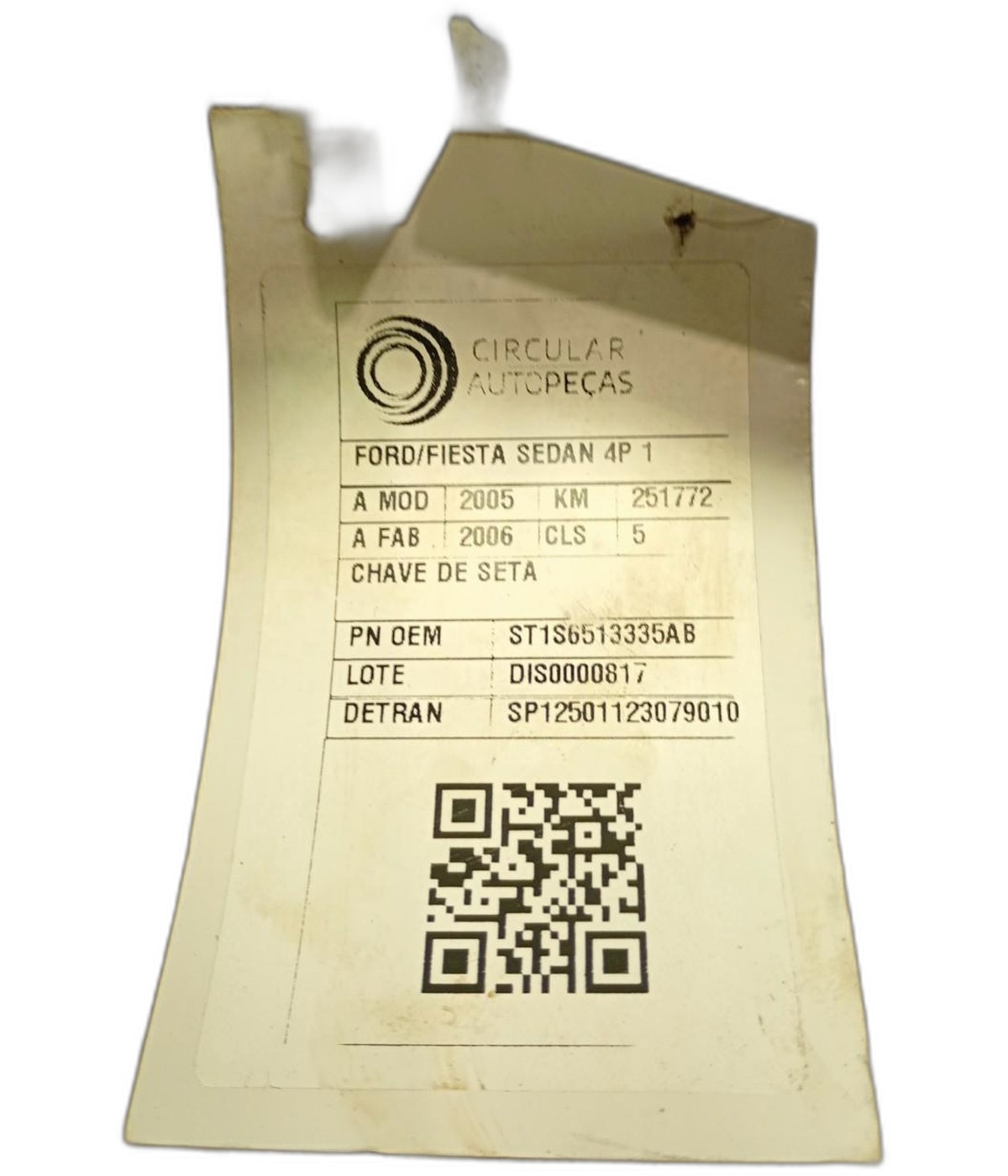 ALAVANCA COMANDO CHAVE SETA FORD FIESTA 1.8 11/12 - ST1S6513335AB - 