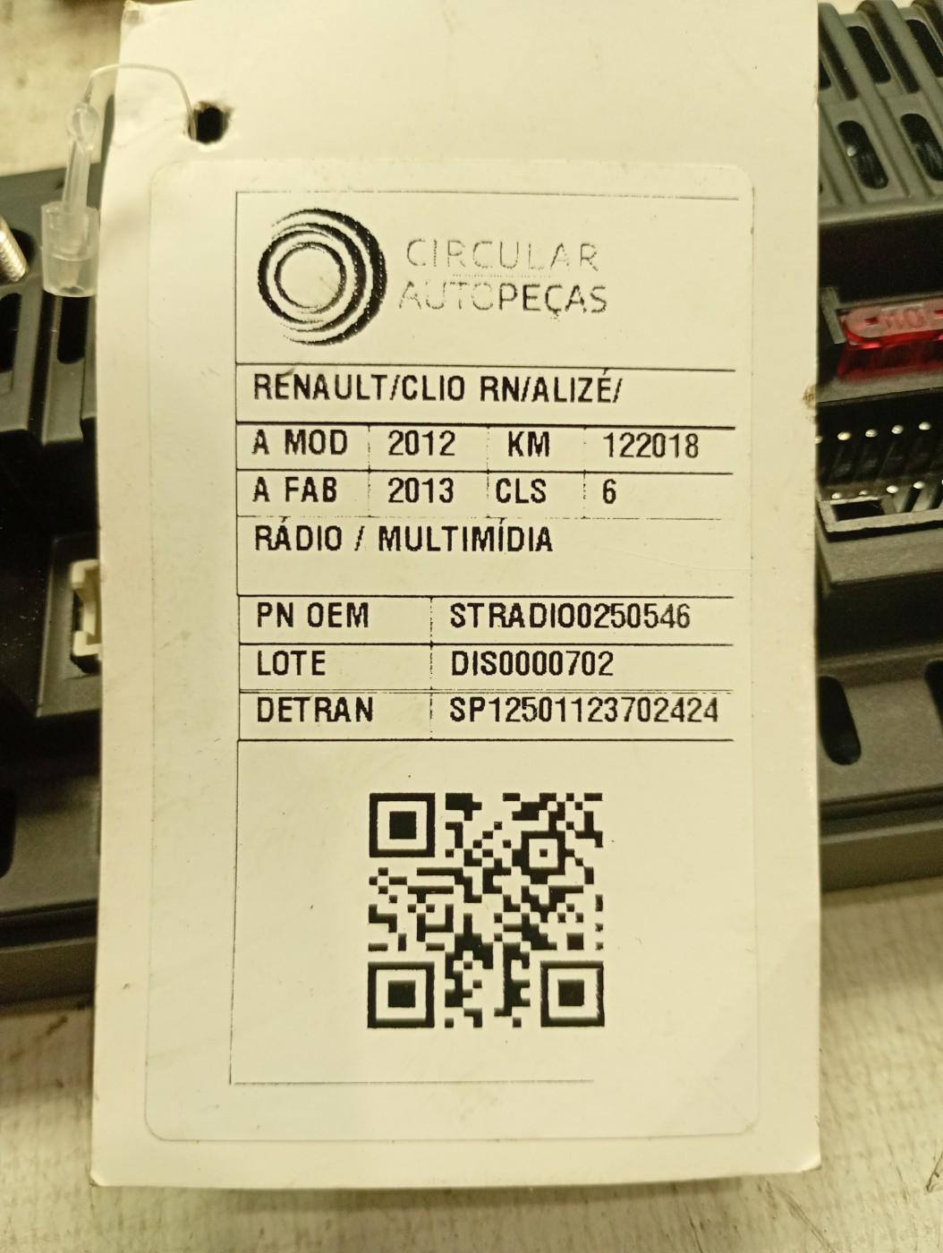 MULTIMÍDIA RENAULT CLIO RN/ALIZÉ/EXPR 1.0 2012/2013 - STRADIO0250546 - 