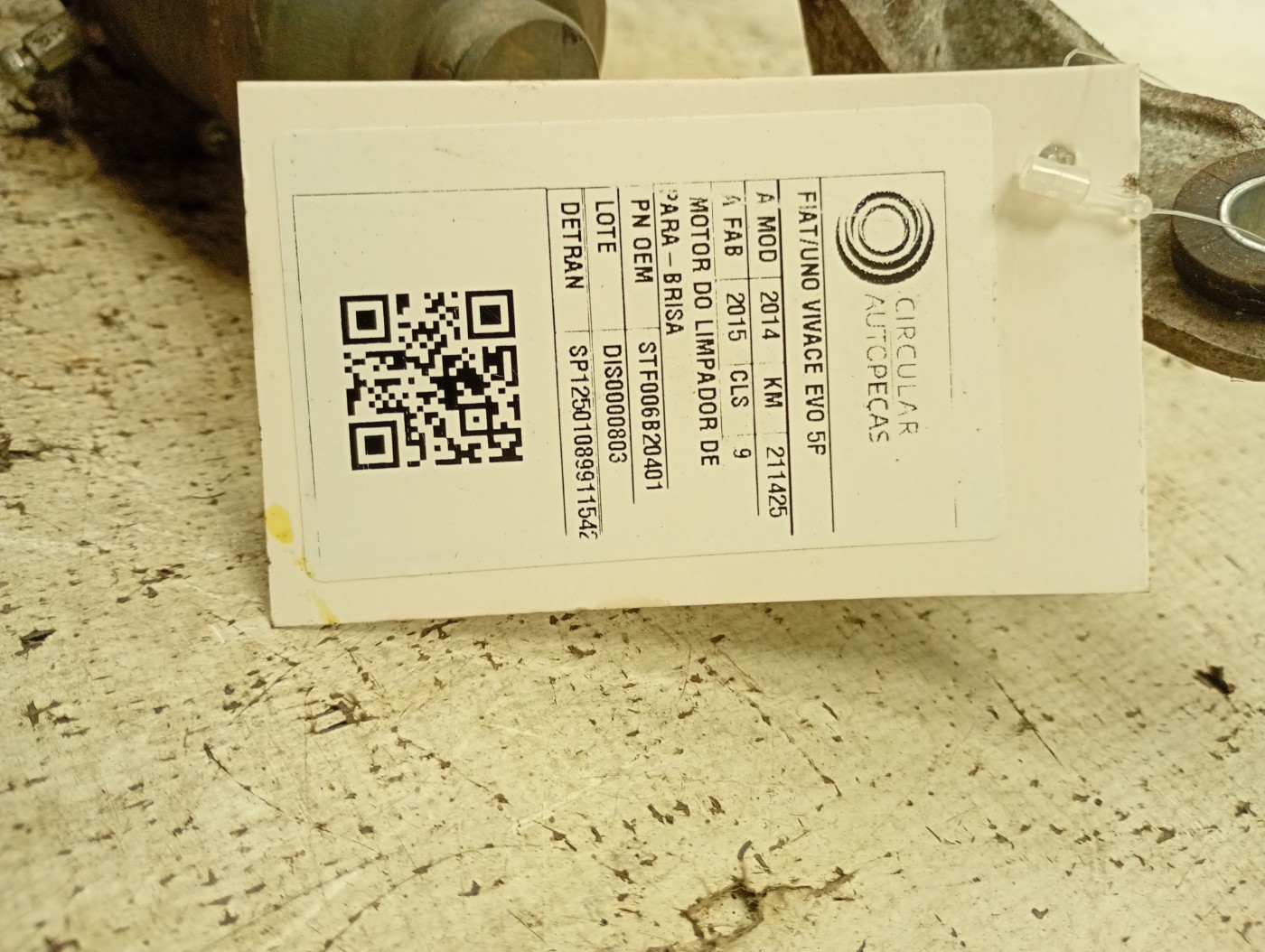 MOTOR LIMPADOR PARA-BRISA FIAT UNO VIVACE/RUA 1.0 FLEX 14/15 - STF006B20401 - 