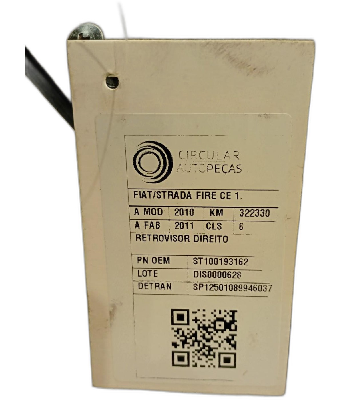RETROVISOR DIREITO FIAT STRADA 1.4 MPI FIRE FLEX 2010/2011 - ST100193162 - 