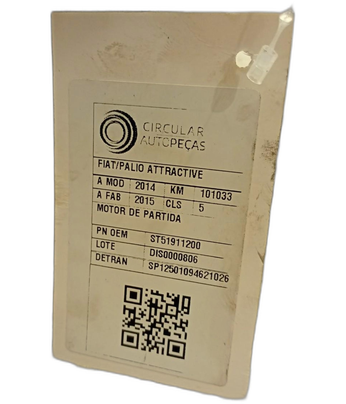 MOTOR PARTIDA FIAT PALIO ATTRA./ITÁLIA 1.4 EVO 2014/2015 - ST51911200 - 