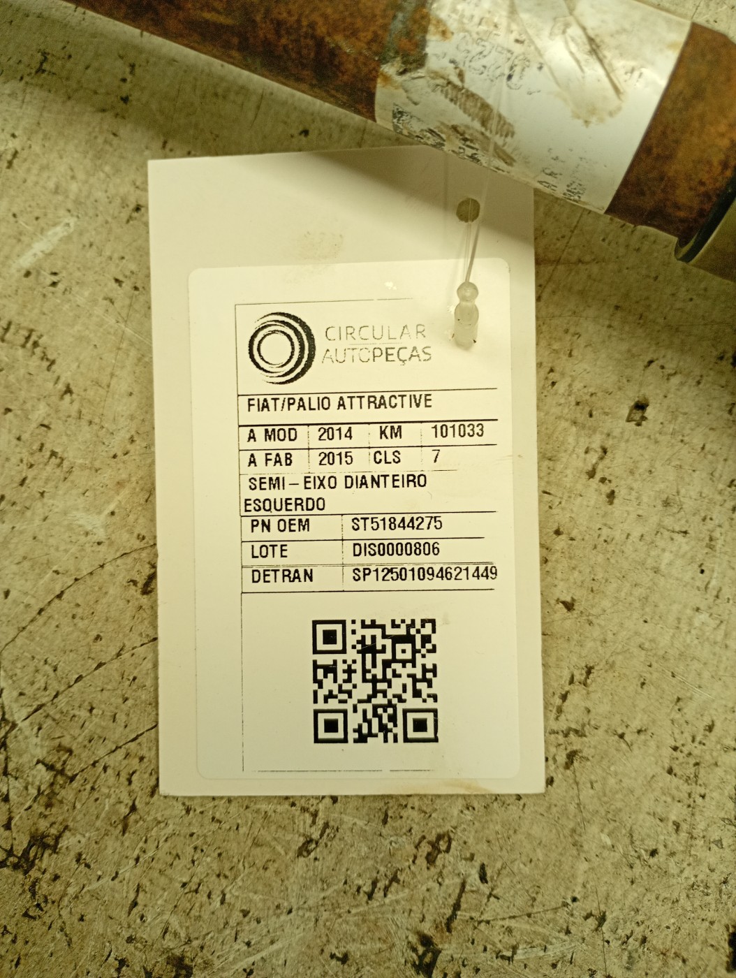 SEMI EIXO DIATEIRO ESQUERDO FIAT PALIO ATTRA/ITALY 1.4 14/15 - ST51844275 - 