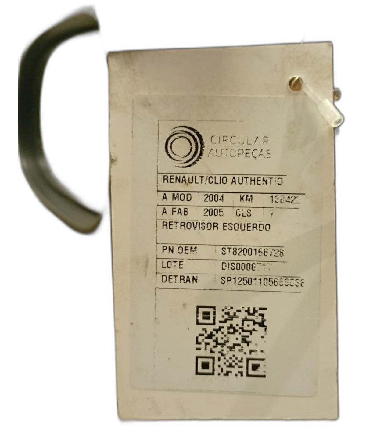 RETROVISOR ESQUERDO RENAULT CLIO AUTHENTIQUE 1.0 04/05 - ST8200166728 - 