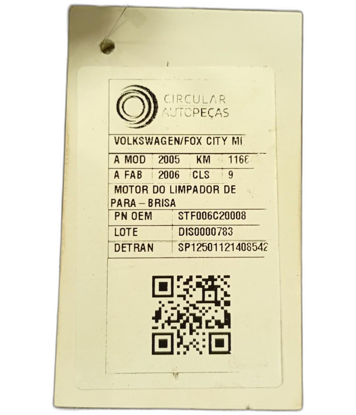 MOTOR LIMP. PARA-BRISA VOLKSWAGEN FOX CITY 1.0 05/06 - STF006C20008 - 