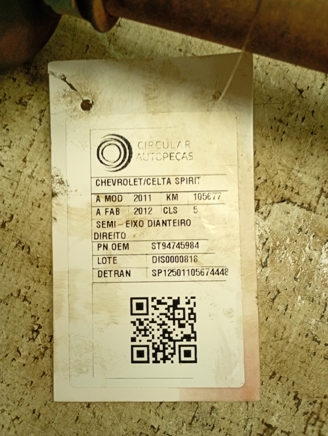 SEMI EIXO DIANTEIRO DIREITO CHEVROLET CELTA SPIRIT/LT 11/12 - ST94745984 - 