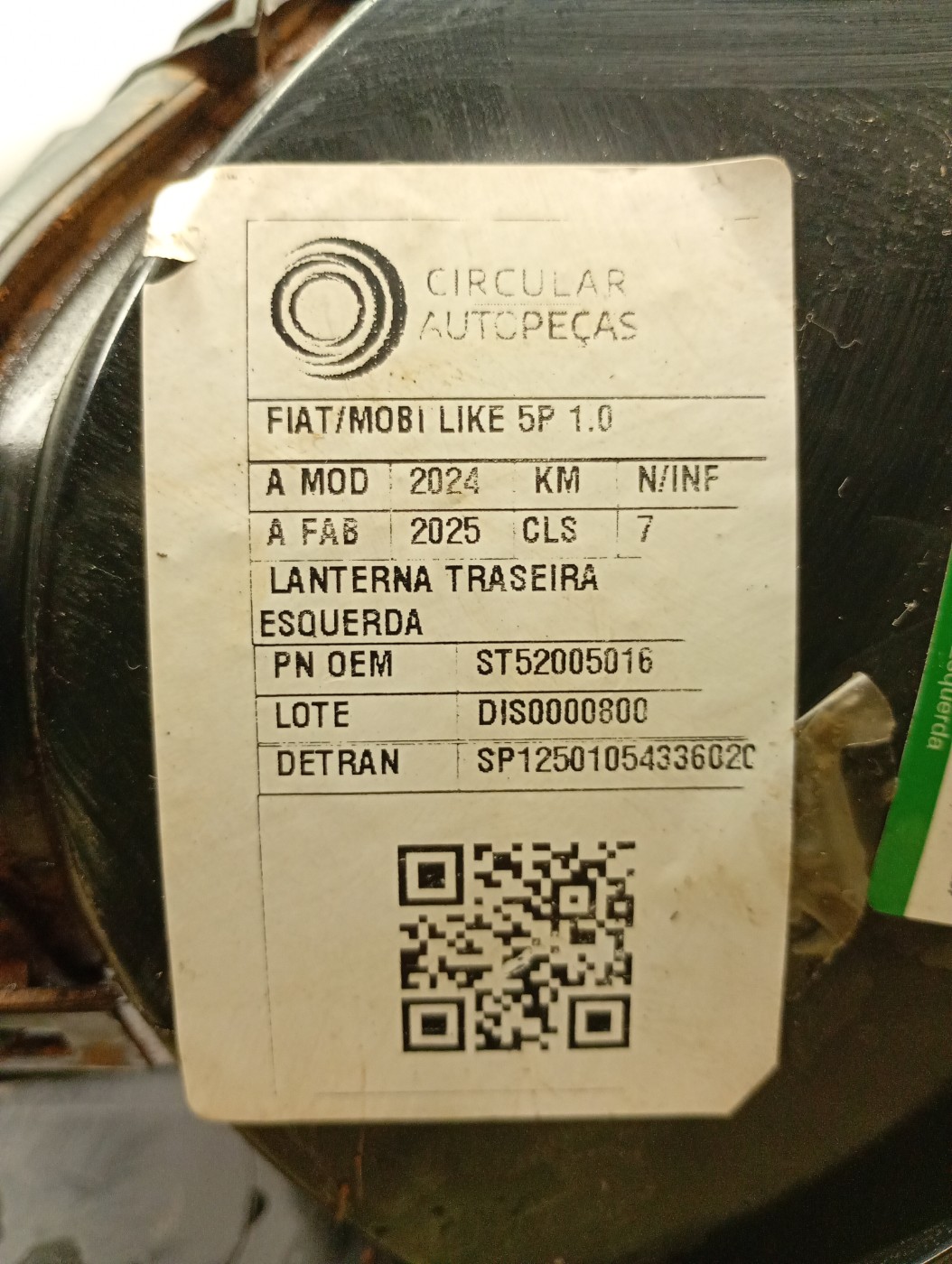 Lanterna Traseira Esquerda Fiat Mobi 2017 a 2025 - ST52005016 - 