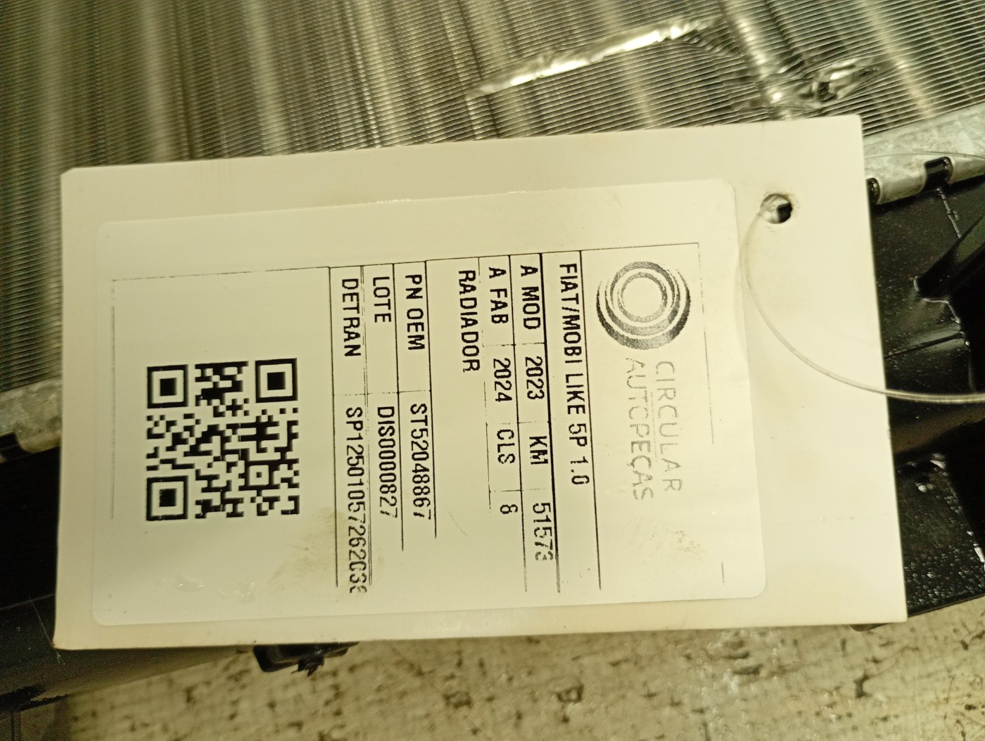 RADIADOR FIAT MOBI LIKE 1.0 FIRE FLEX 2023/2024 - ST52048867 - 