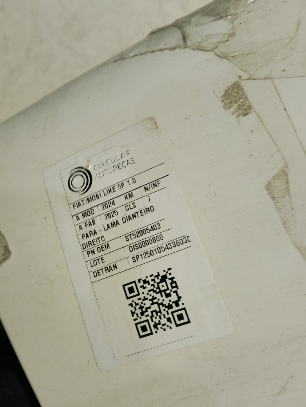 PARA-LAMA DIANTEIRO DIREITO FIAT MOBI LIKE 1.0 FLEX 24/25 - ST52005403 - 