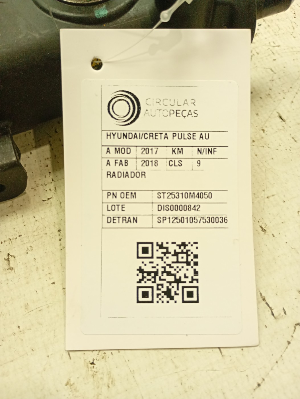RADIADOR HYUNDAI CRETA PULSE 1.6 16V 2017/18 - ST25310M4050 - 