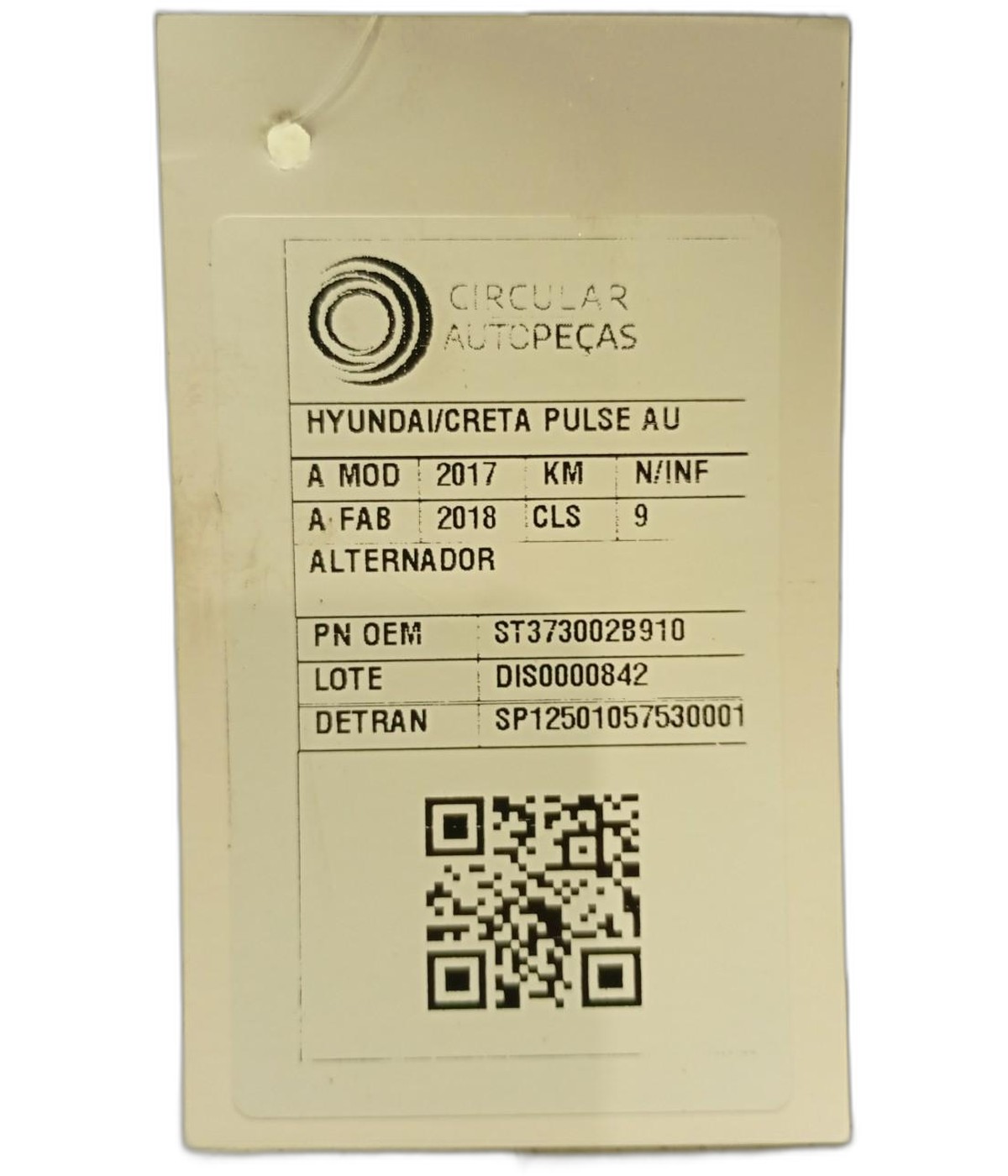 Alternador Hb20 2020/ Creta Kia Soul 2017/ 1.6 16v 120A - ST373002B910 - 