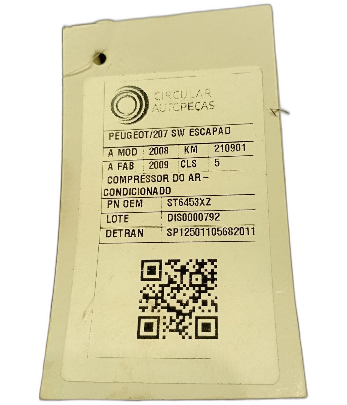 Compressor Ar 206 207 208 Hoggar C3 1.4 1.5 1.6 2006/25 - ST6453XZ - 