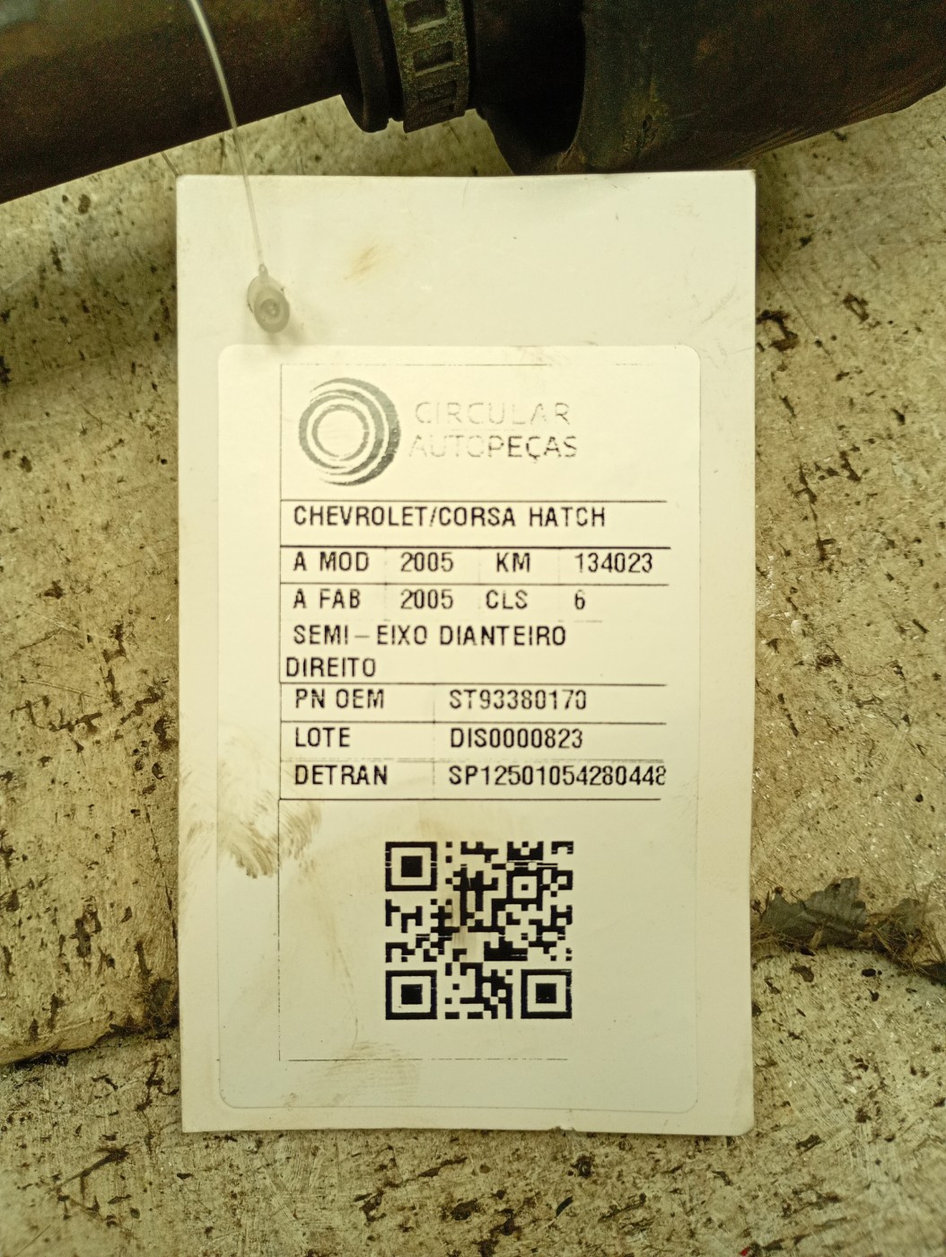 SEMI-EIXO DIANTEIRO DIREITO CHEVROLET CORSA HAT. MAXX 1.8 05 - ST93380170 - 