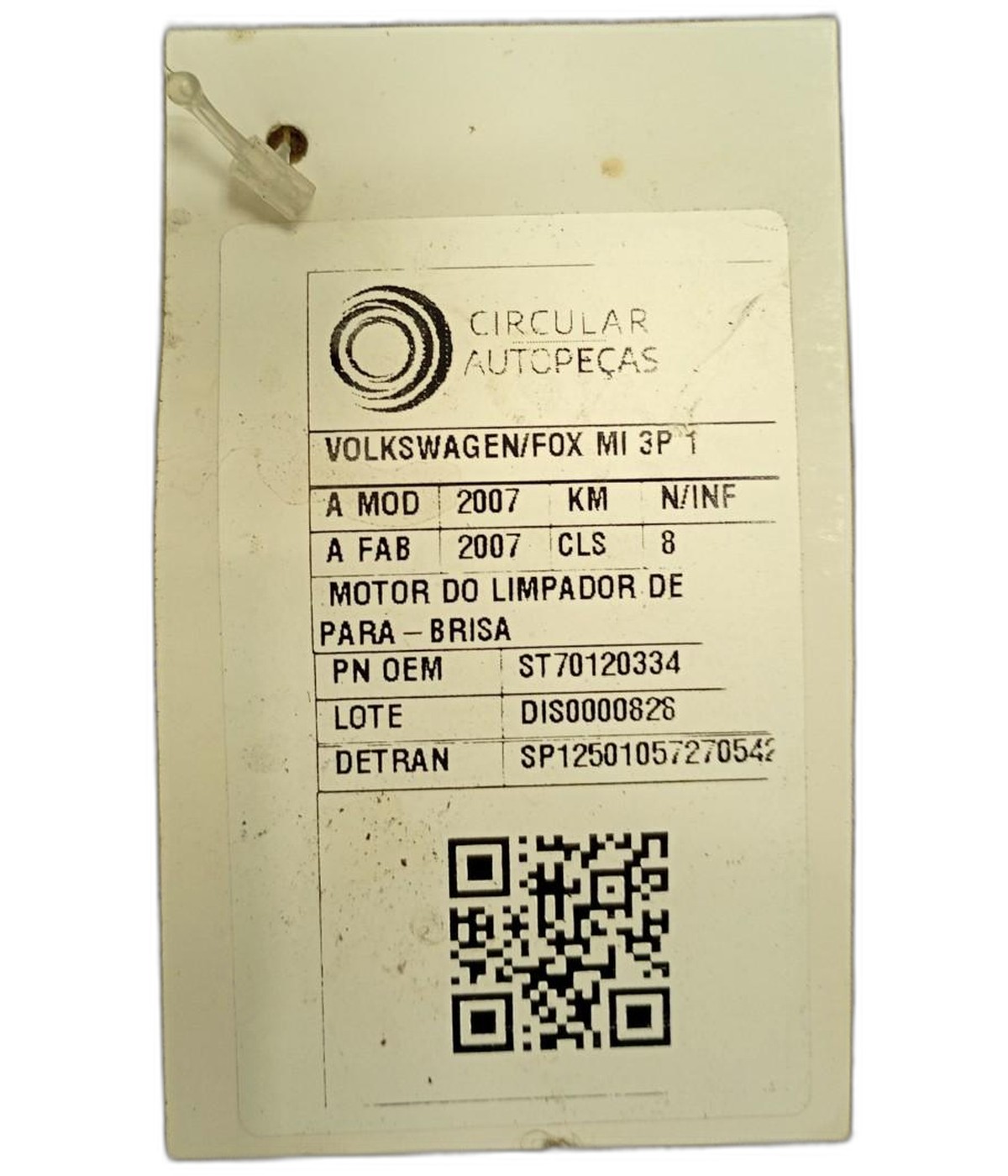 MOTOR LIMPADOR PARA-BRISA VOLKSWAGEN FOX 1.0 2007/2007 - ST70120334 - 